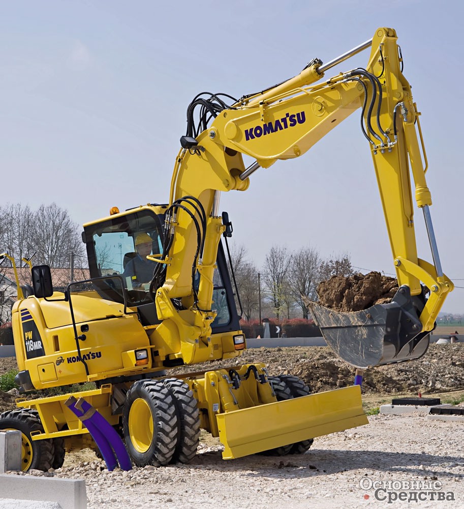 Экскаватор Komatsu PW 118 MR-8 с габаритами 7,5х2,5х4 м и массой 12,3 т – совместная разработка японских и европейских инженеров