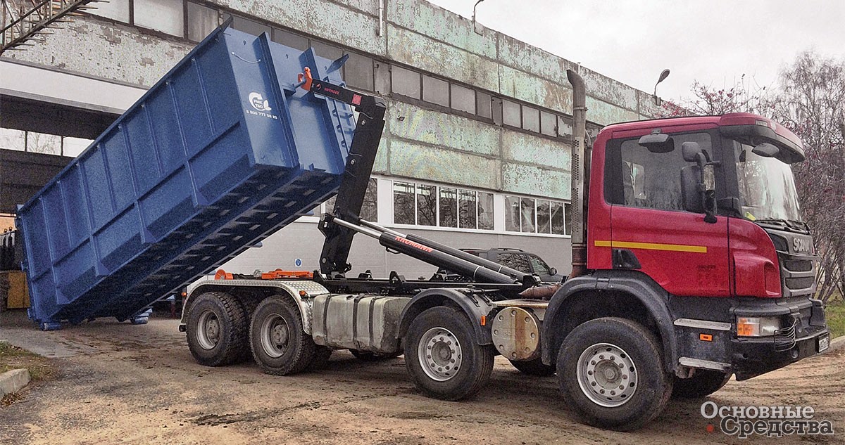Переоборудование из самосвала Scania P380 в мультилифт KROMANN