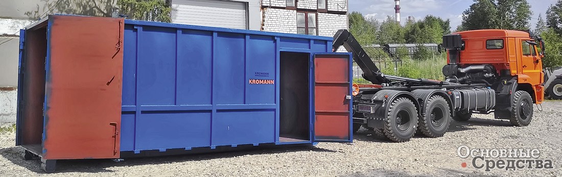 Специальный проект: вездеход КАМАЗ-65111 с крюком KROMANN ML16S.54.6-IT и закрытым кузовом-гаражом для перевозки буровой установки