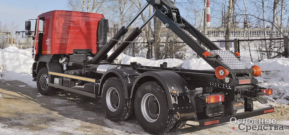 Мультилифт на шасси МАЗ 6312С9 с крюком KROMANN L22S.60.6-HC