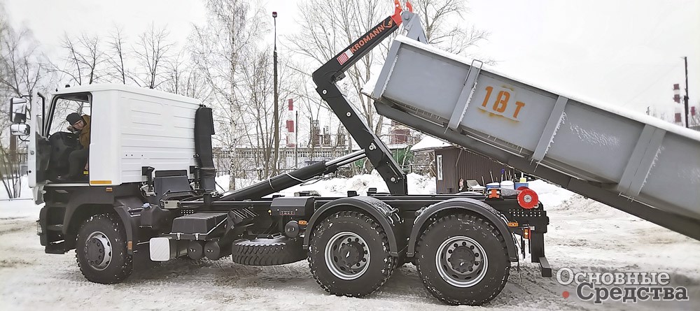 Испытания мультилифта МАЗ 6312 с крюком ML18S.52.6-HC на устойчивость