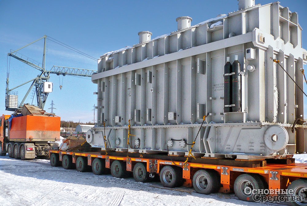 Перевозка трансформатора весом 200 т на модульном прицепе Goldhofer THP/SL 10 (4+6)