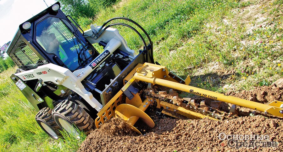 Траншеекопатель Delta на мини-погрузчике TEREX («Традиция-К»)