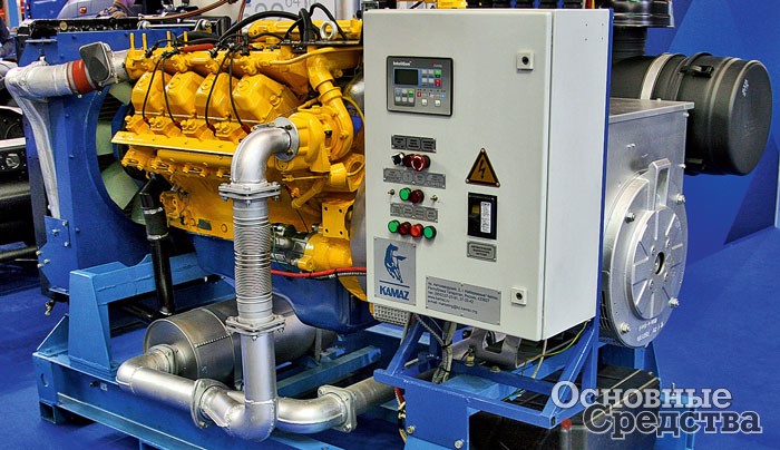 Стационарный электроагрегат мощностью 100 кВт на базе газопоршневого двигателя КамАЗ-820, работающего на КПГ