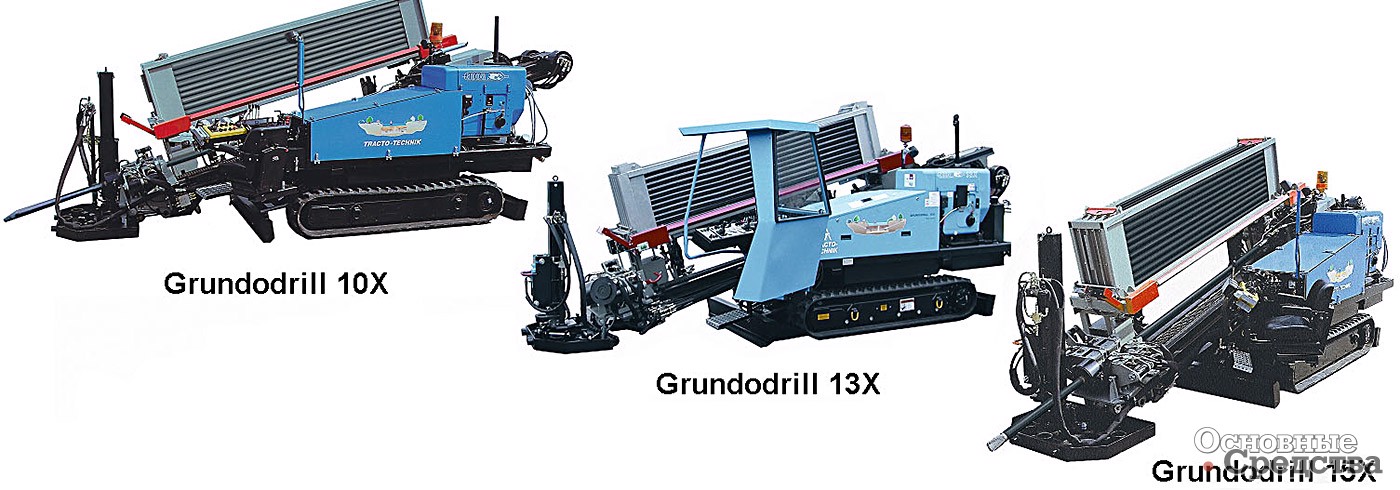 Модельный ряд Grundodrill: Grundodrill 10X, Grundodrill 13X, Grundodrill 15X