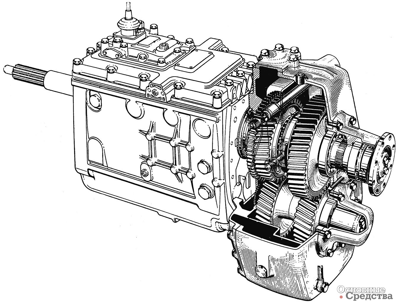 Задний демультипликатор с соосным отбором мощности на коробке передач ZF GG