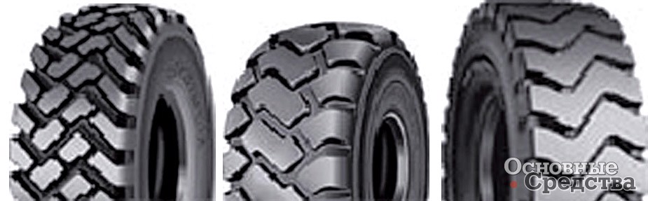 Примеры рисунков протекторы шин L: L-2 (Michelin XTL), L-3 (Michelin XHA), L-4 (Bridgestone VCHS)