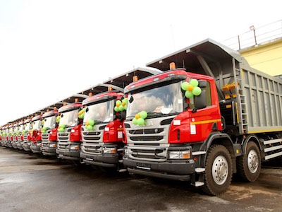 АО «СУЭК-Кузбасс» пополнил автопарк новыми самосвалами Scania