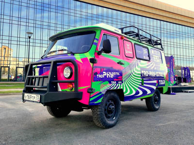 Автомобили УАЗ и Sollers на автопробеге Tro-Phy-Gital Tour