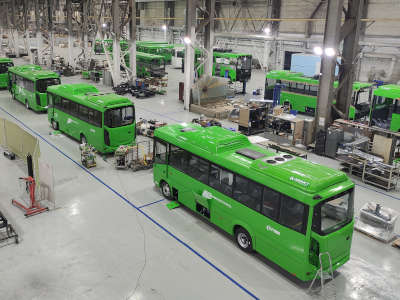 Производство новых низкопольных автобусов в Ульяновске